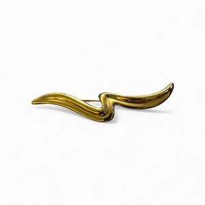 Napier Gold Tone 3” Modernist Squiggle Brooch
